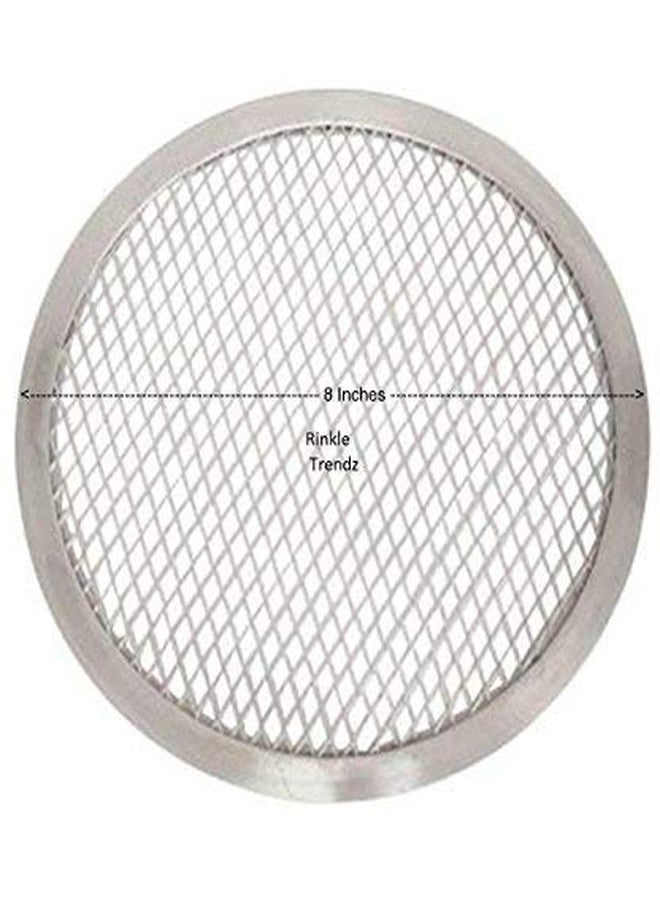 RINKLE TRENDZ Aluminium Round Pizza Screen Pizza Mesh Mat Pizza Pan Net 8 Inches for Baking for Oven - Image 2