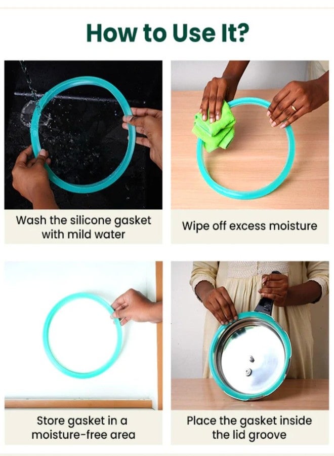 QUICK CLICK GOODS Silicone Gasket for Vinod Splendid Plus Handi Cooker, 3.5 Liter, Stainless Steel Outer Lid Pressure Cooker Replacement Seal - Image 5