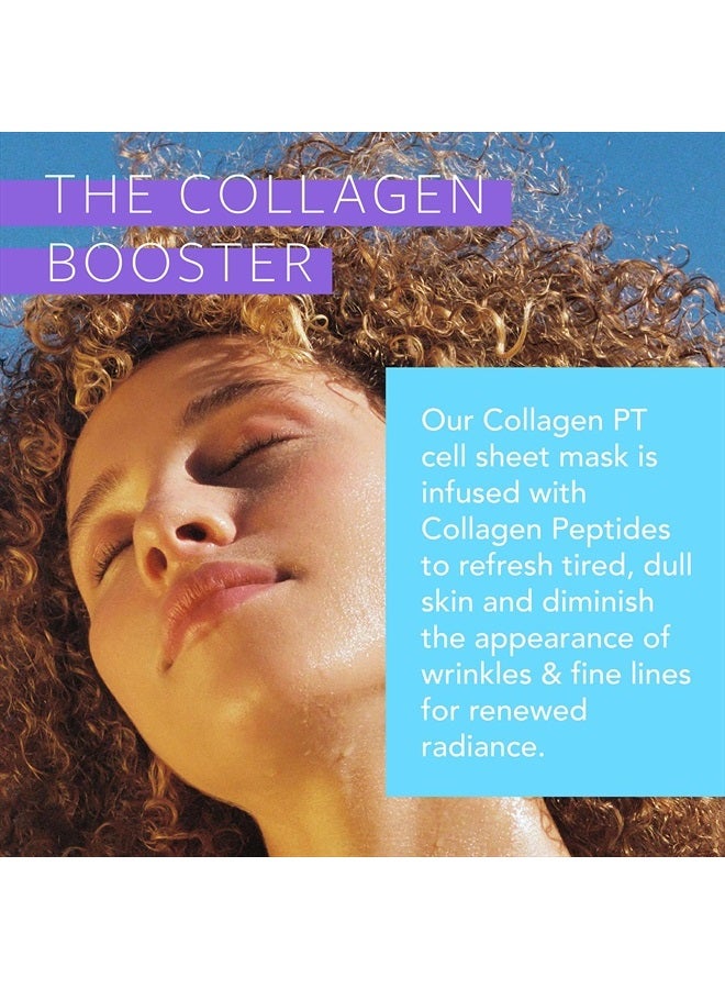 LAPCOS Collagen Sheet Mask, Firming Daily Face Mask with Collagen Peptides for Anti-Aging, Helps to Minimize Wrinkles, Restores Skin Elasticity & Firmness, Korean Beauty Favorite, 5-Pack - Image 3