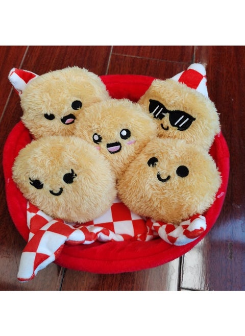 Emotional Support Chicken Nuggets Chicken Nugget Expression Plush Toy-Color:Kimchi Style-Height:Tray + Doll 10cm 275g