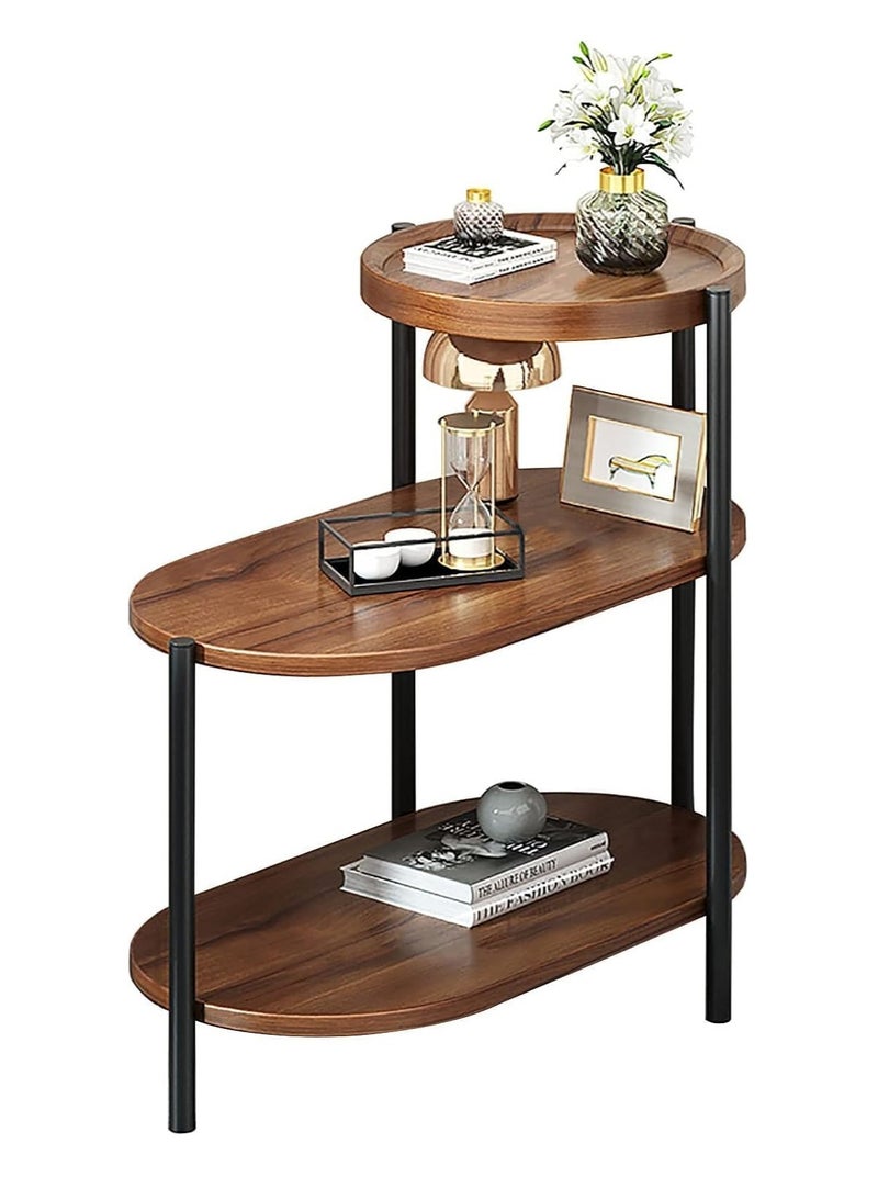 DubaiGallery 3-layers Side table for living room sofa side Nordic simplicity coffee table flower stand iron and wooden home Multifunction decorative shelf Storage rack - Image 2