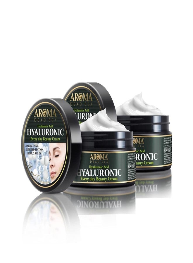 AROMA DEAD SEA Hyaluronic Acid Face Cream - Anti Aging Cream, Day & Night Facial Moisturizer for Face, Anti Wrinkle & Hydrating Face Moisturizer - 3.4 fl.oz (Hyaluronic Acid Face Cream Pack of 2) - Image 1