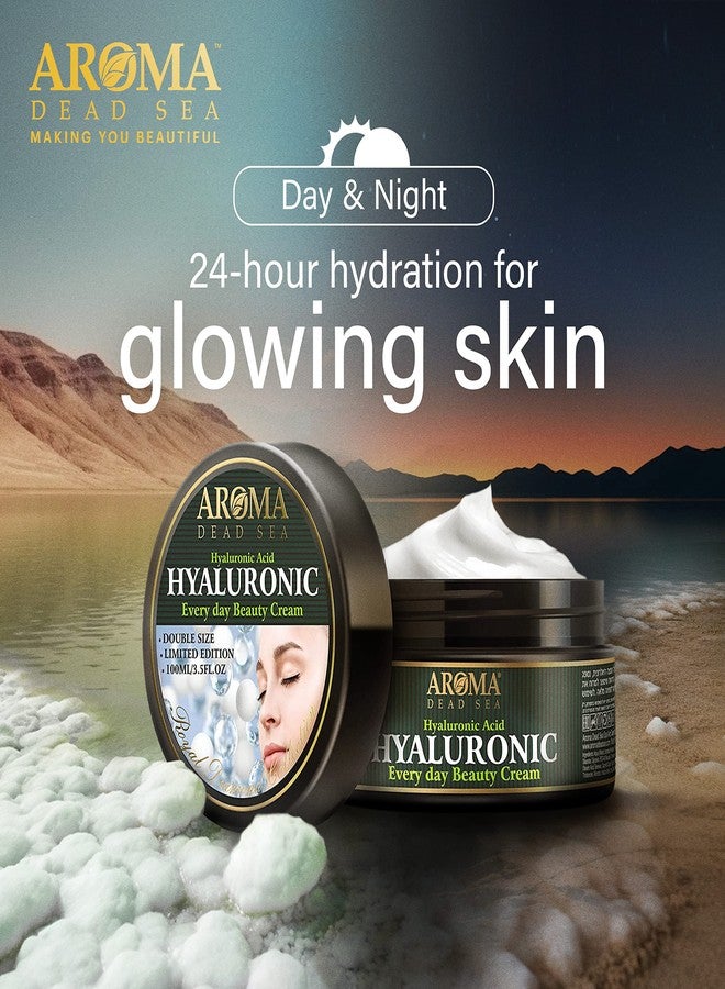 AROMA DEAD SEA Hyaluronic Acid Face Cream - Anti Aging Cream, Day & Night Facial Moisturizer for Face, Anti Wrinkle & Hydrating Face Moisturizer - 3.4 fl.oz (Hyaluronic Acid Face Cream Pack of 2) - Image 3
