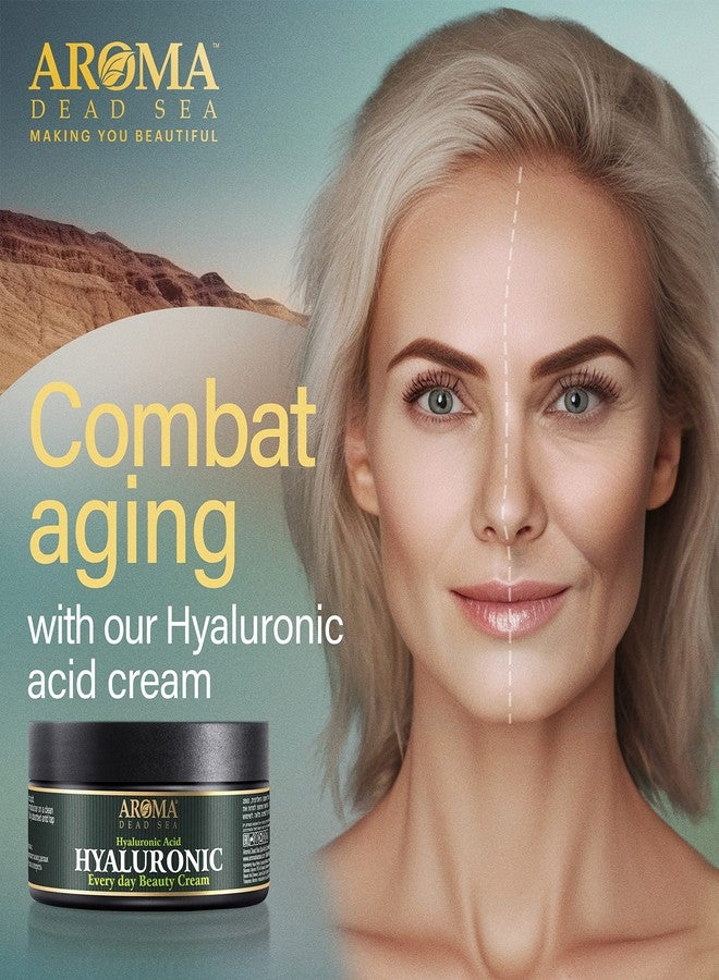 AROMA DEAD SEA Hyaluronic Acid Face Cream - Anti Aging Cream, Day & Night Facial Moisturizer for Face, Anti Wrinkle & Hydrating Face Moisturizer - 3.4 fl.oz (Hyaluronic Acid Face Cream Pack of 2) - Image 4