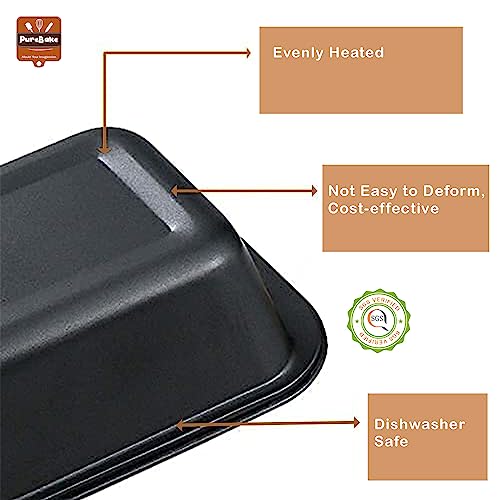 PureBake Premium Sgs Certified Cake Baking Combo 4 Baking Set Includes Round Cake Tin, Bread Loaf, Pizza Pan & Muffin Tray Cake Moulds Set - Suitable For Microvawe OTG Oven And Dishwasher Safe,Black - Image 4