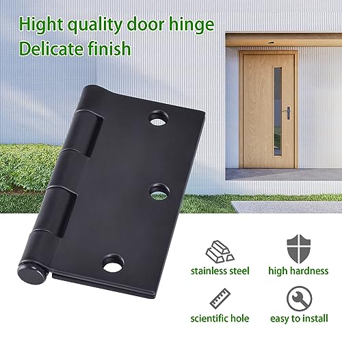 OMANSKO 24 Pack Black Door Hinges, 3.5 x 3.5 Inch Black Hinges for Interior Doors 3 1/2 Inch Hinges for Residential Doors, Square Corners Interior Door Hinges for Standard Flat/Bedroom - Image 5