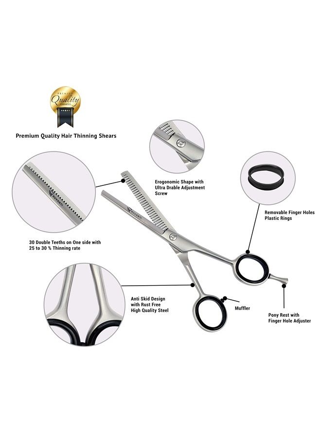 Ruvanti Professional Thinning Shears For Hair Cutting - Split end Trimmer - Hair Scissors -Texturizing Shears for Salon and Home Use - Stainless Steel Blades - Comfortable Ergonomic Handles - by Ruvanti - Image 4