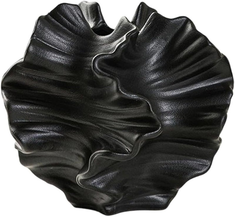 إناء فخاري أسود مقاوم للتشقق بتصميم عصري بسيط ونهاية ناعمة لامعة - Image 1