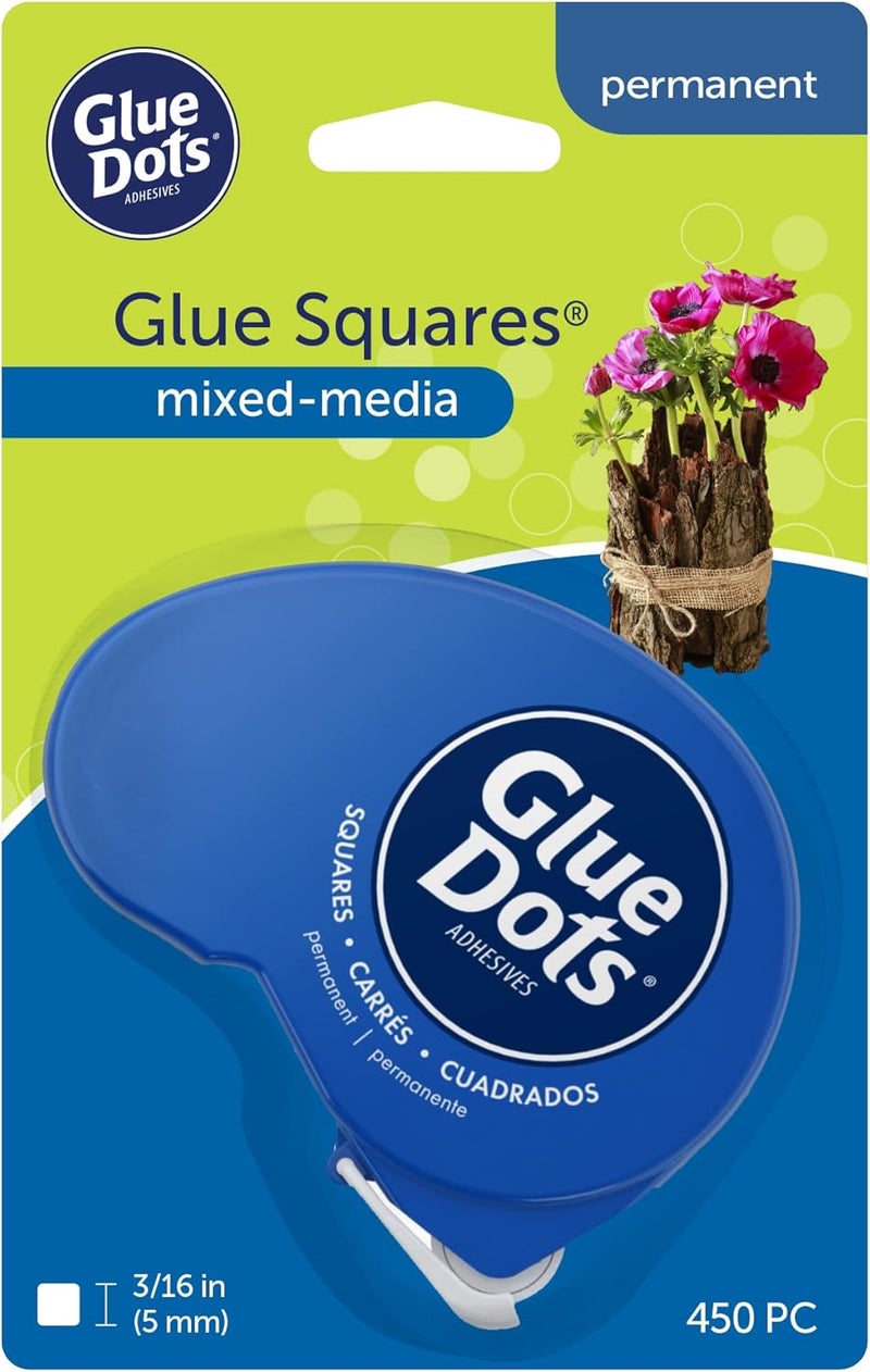 Glue Dots Dot N' Go Dispenser with 450 Double-Sided Permanent Glue Squares, 3/16’’, Clear Count - Image 1