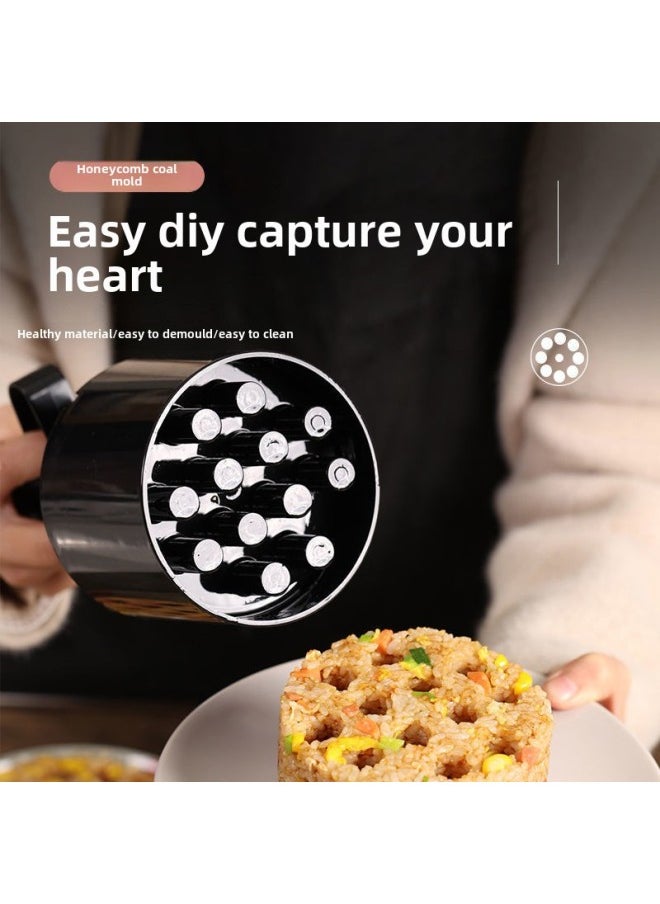 Generic - Square Honeycomb Briquette Mould Household Fried Rice Snowflake Ice Carbon Black Rice Cake Briquettes Shaped Briquettes Machine Manual Hand Pressure Type-Specifications:Round Honeycomb Coal Mold -Color:Default - Image 1