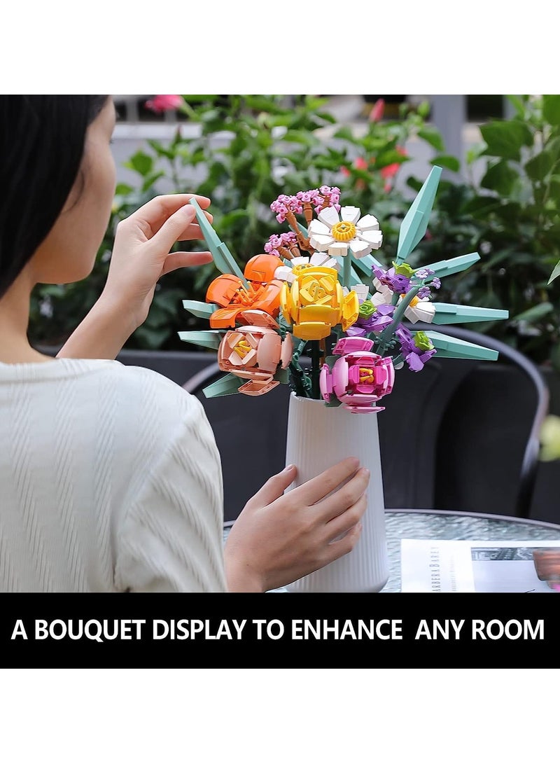 SYOSI 10 Ideas Flowers Bouquet Building Set, Plant Display Decor Set for The Home or Office, Creative Gift for Adults and Age 14+ - Image 4