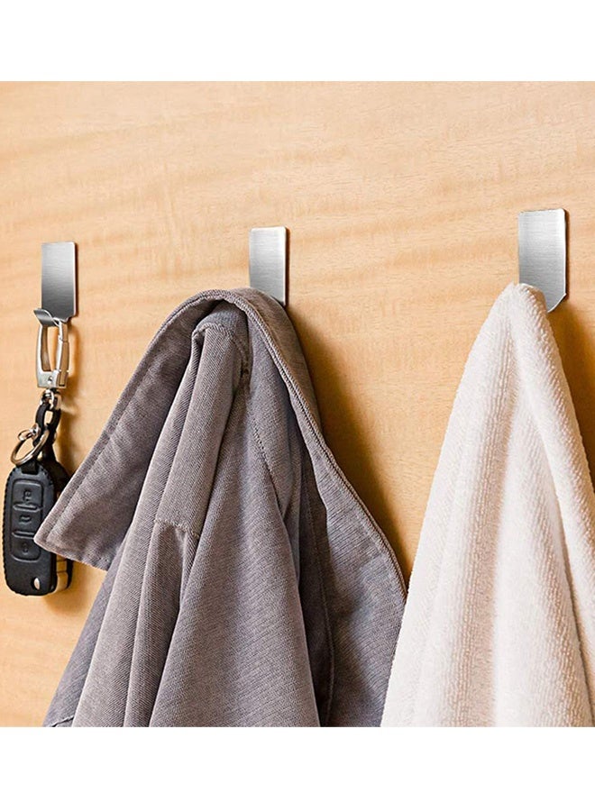 10 قطع من الخطافات اللاصقة المصنوعة من الفولاذ المقاوم للصدأ، خطافات حائطية شديدة التحمل، خطافات بدون مسامير، حامل مناشف مقاوم للماء، خطافات لاصقة لتعليق القبعات والمعاطف والمفاتيح في المطبخ والحمام والمكتب والمنزل وفي الهواء الطلق - Image 4