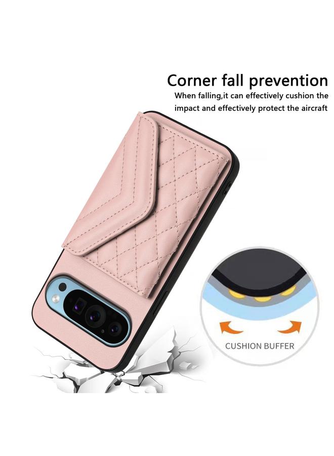 S-TOP Case For Google Pixel 9 Pro XL Rhombic Texture Card Bag RFID Phone Case with Long Lanyard - Image 5