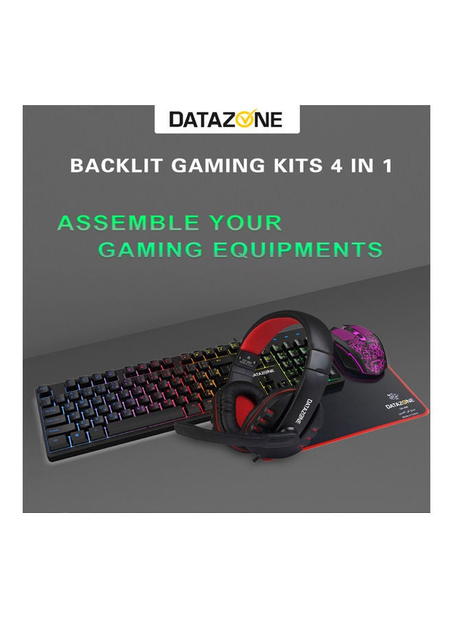 Datazone Backlit Wired Gaming Mouse With Keyboard, Mousepad And Headset - Image 3