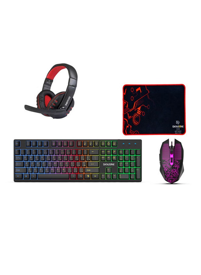 Datazone Backlit Wired Gaming Mouse With Keyboard, Mousepad And Headset - Image 2