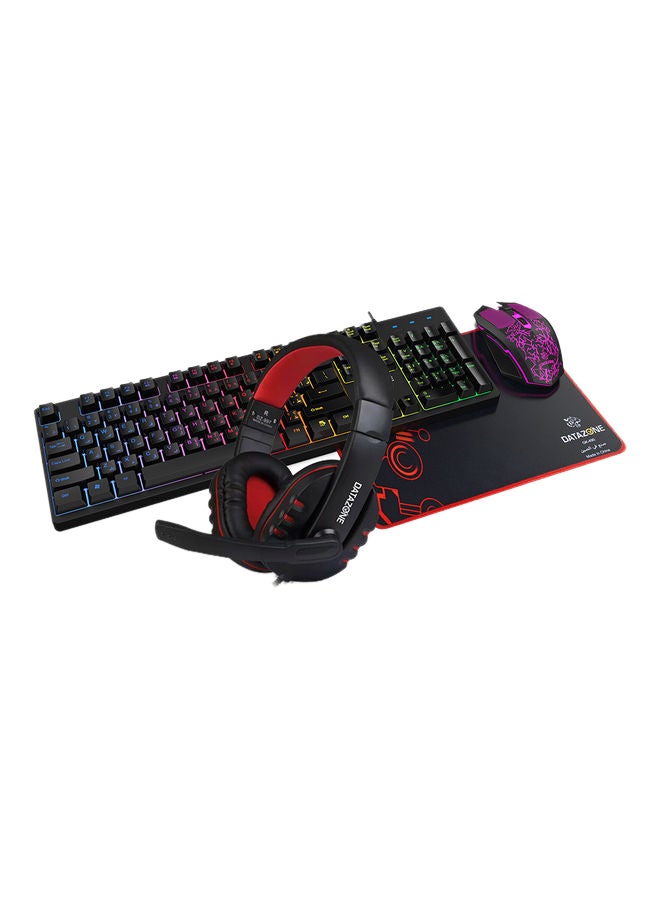Datazone Backlit Wired Gaming Mouse With Keyboard, Mousepad And Headset - Image 1