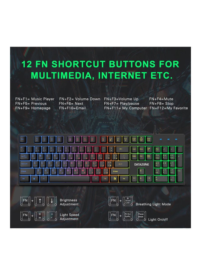 Datazone Backlit Wired Gaming Mouse With Keyboard, Mousepad And Headset - Image 4