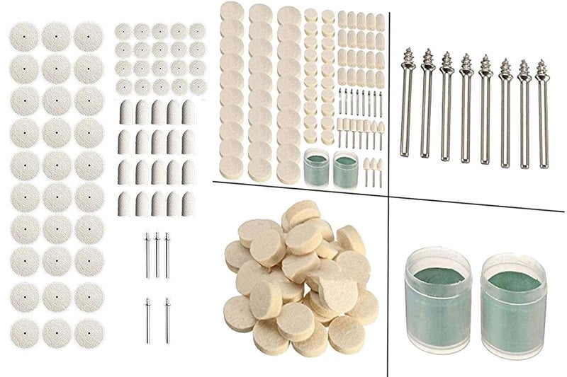 DIY Crafts 10 Pcs Kit, Only 4 Type Felt Pad Cone 1xMandrel, 10 Pcs, Felt Polishing Pad & Wheel Point & Pieces Mandrel Kit Accessory Set for Dremel (10 Pcs Kit, Only 4 Type Felt Pad Cone 1xMandrel) - Image 2