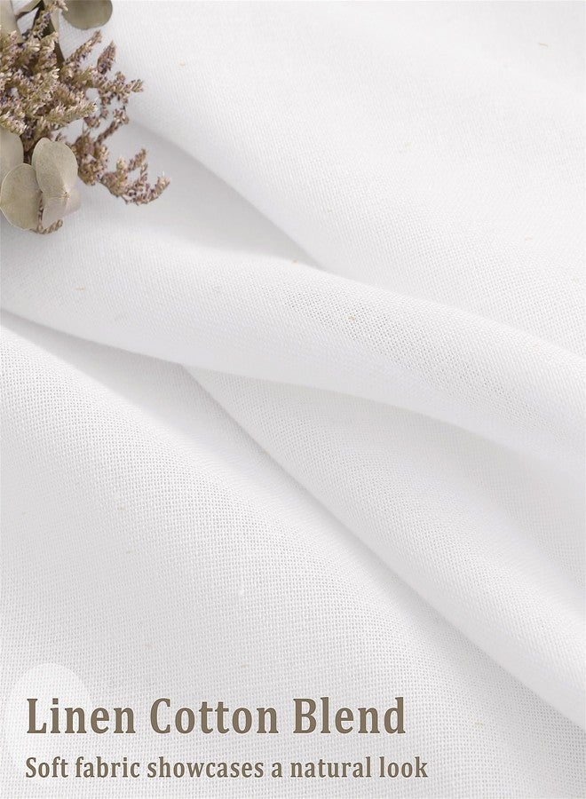 DUKIYO Ivory White 105 Inch Long Curtains Pinch Pleat Memory Shape Trained Linen Curtains for Living Room Ivory Cream Semi Sheer Light Filtering Boho Neutral 105 Inch Pleated Drapes Hooks Rings Bedroom - Image 4
