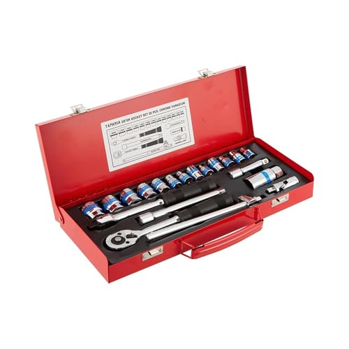 Taparia S3/8H Socket Set, 3/8 Inch Drive, 14 Sockets + Accessories | Hexagonal Chrome Vanadium Steel Sockets & Bits | Professional Workshop & Auto Tool Kit. - Image 1
