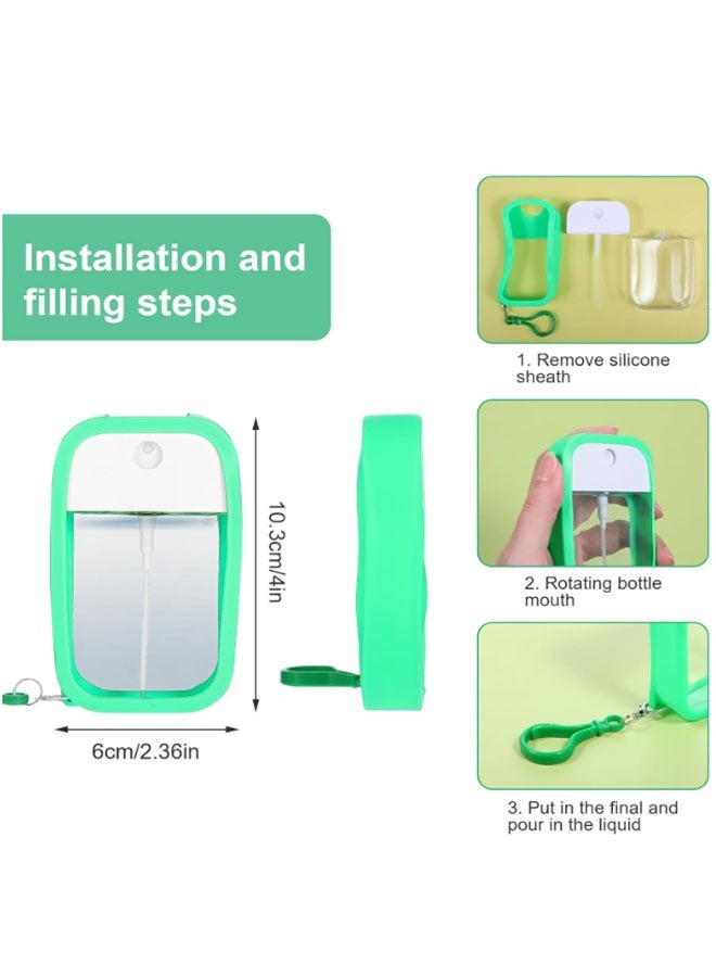 4PCS Reusable 50 ML Card Spray Bottle Colorful  with Keychain，Easy-Fill & Portable for On-the-Go - Image 2