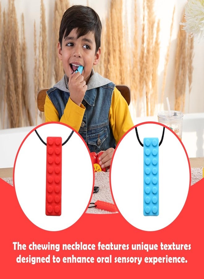Abley's Sensory Chew Necklace, Silicone Block Design, Food-Grade Material for Anxiety Relief and Teething (Red) - Image 4