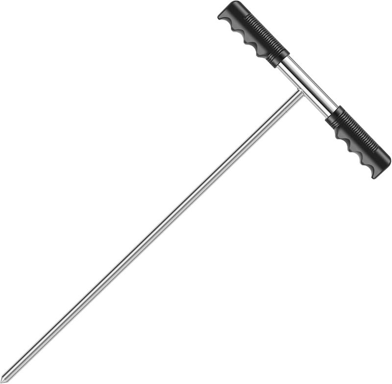 قضيب مسبار التربة من الفولاذ المقاوم للصدأ الأسود بمقبض على شكل حرف T قابل لتعديل الارتفاع لتحديد موقع خزانات الصرف الصحي والأنابيب - Image 3