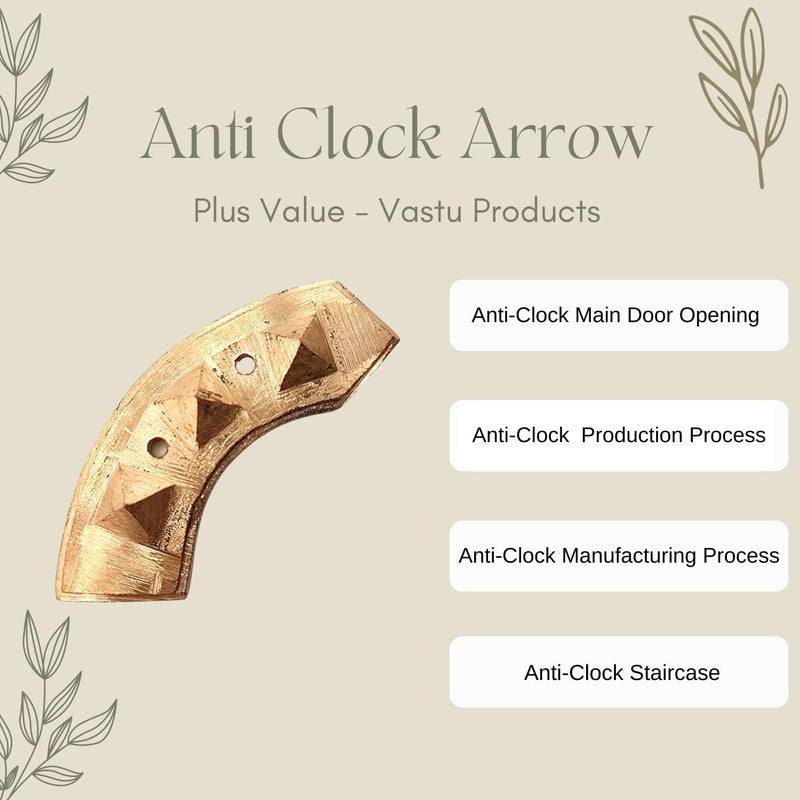Plus Value Copper Clock Wise Arrow Vastu Pyramid Remedies for Anti Clock Main Door Opening Anticlock Staircase Anitclock Process 3pcs - Image 2