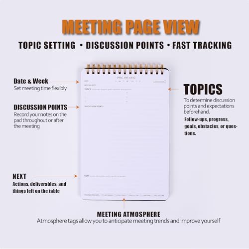 ZERONE CENTRE Meeting Notebook for Work with Action Plan - A5 Perfect Spiral Notepad for Team Leads to Professionally Manage Business Projects - 54 Sheets TO Keep Notes Organized & Productive-Black-A5 - Image 4