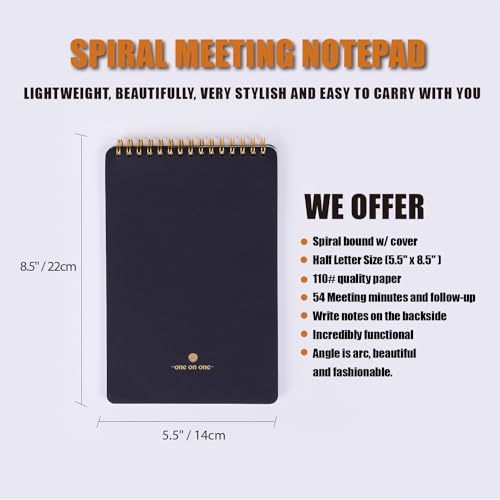 ZERONE CENTRE Meeting Notebook for Work with Action Plan - A5 Perfect Spiral Notepad for Team Leads to Professionally Manage Business Projects - 54 Sheets TO Keep Notes Organized & Productive-Black-A5 - Image 2