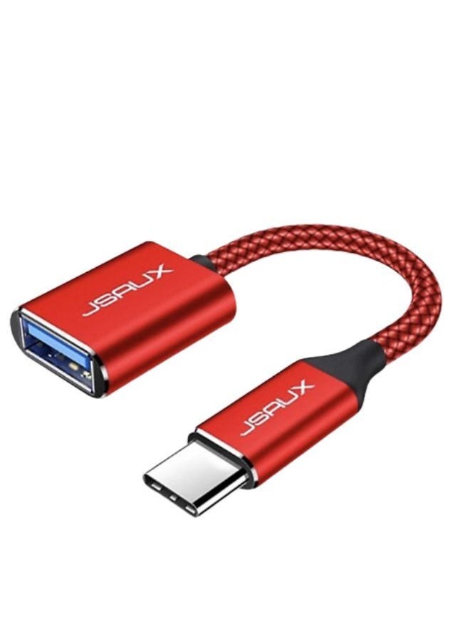 JSAUX - Usb C To Usb A OTG Adapter .16M - RED - Image 1