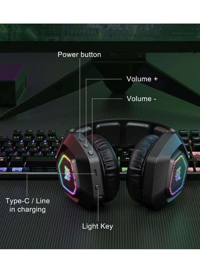 Onikuma K10 Gaming Headset with Professional Surround Sound, Noise Cancellation, Microphone, and RGB LED Lighting - Image 5