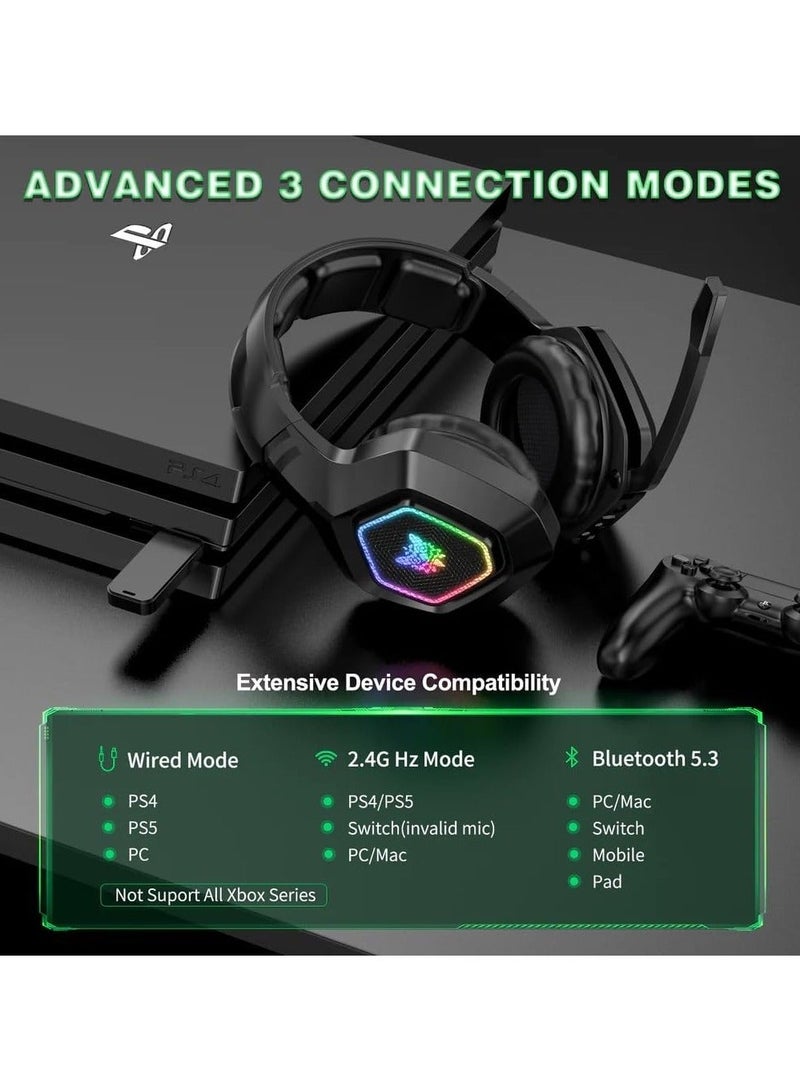 Onikuma K10 Gaming Headset with Professional Surround Sound, Noise Cancellation, Microphone, and RGB LED Lighting - Image 4