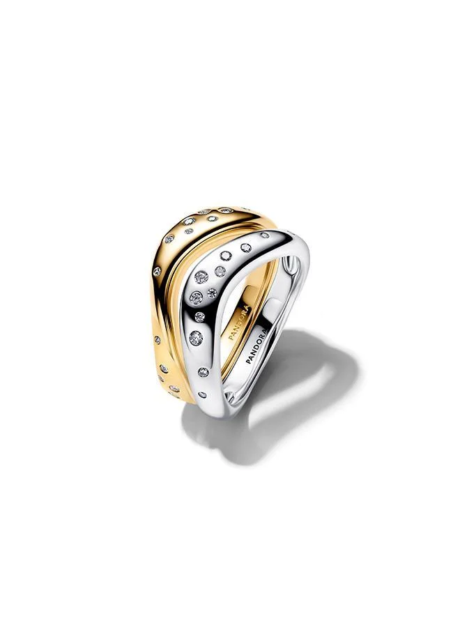 Pandora Organically Shaped Two-Tone Stacking Rings
