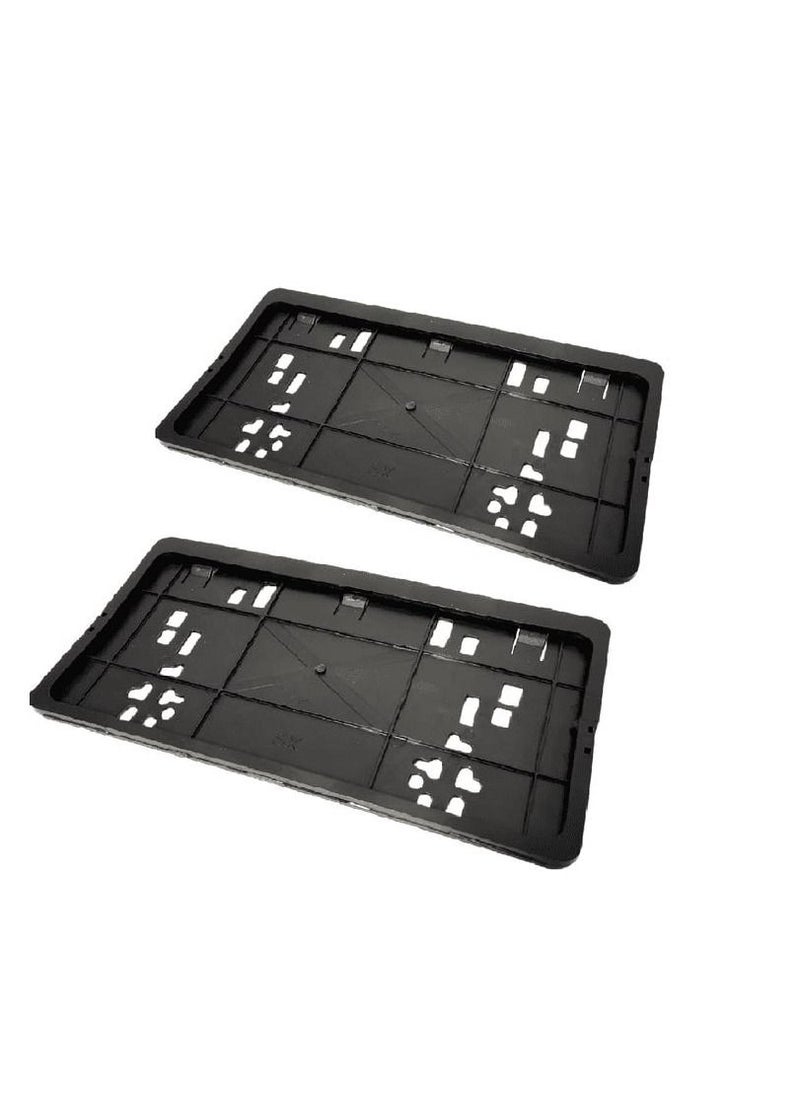 Generic Car Number Plate Frame For All Cars High Quality Car Number Frame, 2 Pcs Black  - Image 1
