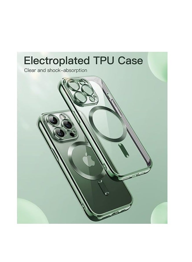 ten.tech Transparent Magnetic Protection Cover Compatible with MagSafe for iPhone 12 Pro Max Mobile Phone, Anti-Shock and Anti-Scratches, and Camera Lens Protector (Dark green) by Tin Tech  - Image 2