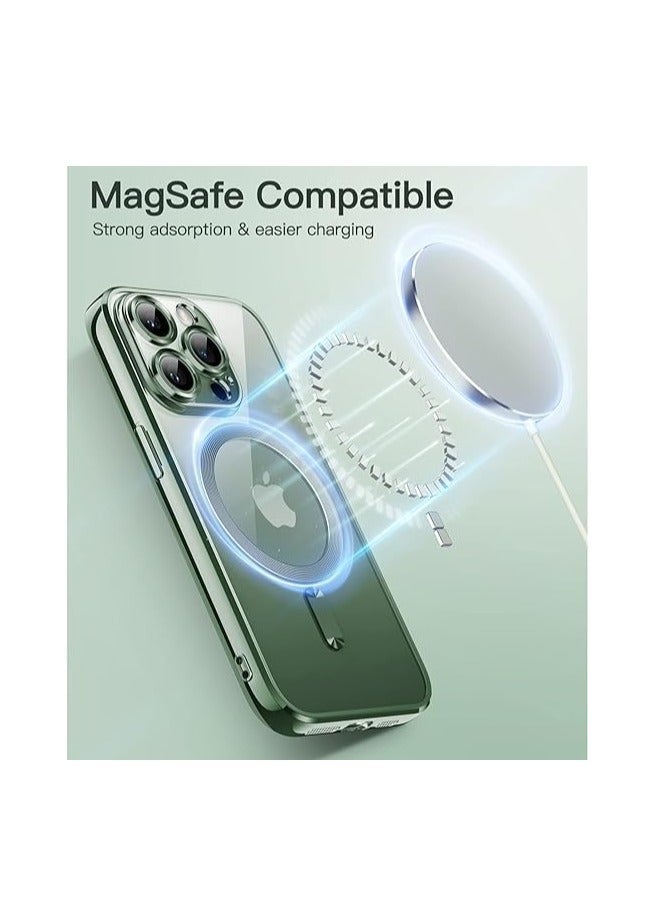 ten.tech Transparent Magnetic Protection Cover Compatible with MagSafe for iPhone 12 Pro Max Mobile Phone, Anti-Shock and Anti-Scratches, and Camera Lens Protector (Dark green) by Tin Tech  - Image 3