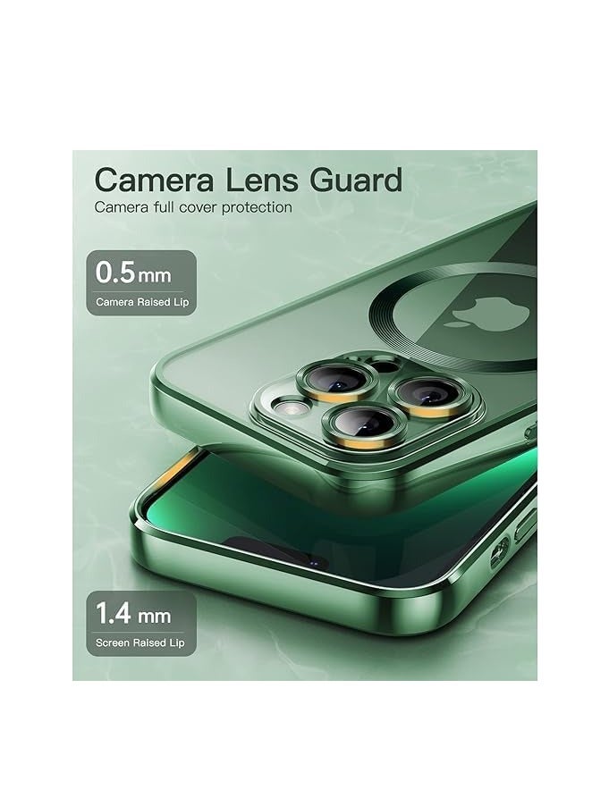 ten.tech Transparent Magnetic Protection Cover Compatible with MagSafe for iPhone 12 Pro Max Mobile Phone, Anti-Shock and Anti-Scratches, and Camera Lens Protector (Dark green) by Tin Tech  - Image 5