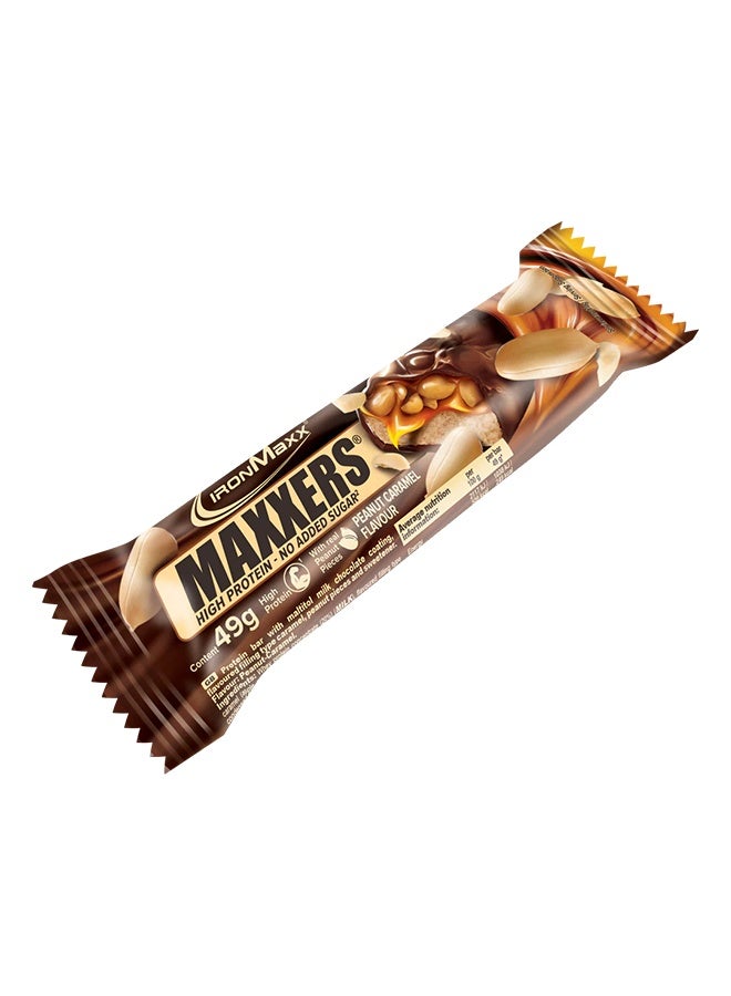 IronMaxx Maxxers Peanut Caramel | 24 x 49g | No Added Sugar Protein Bar - Image 1