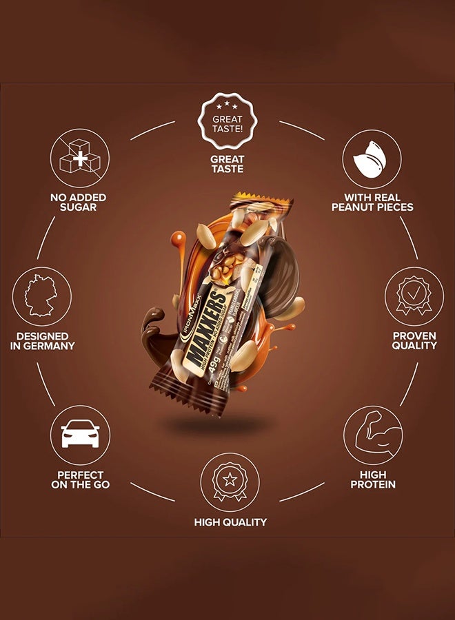 IronMaxx Maxxers Peanut Caramel | 24 x 49g | No Added Sugar Protein Bar - Image 5
