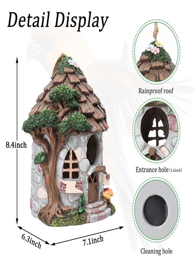 Yinns Resin Bird House for Outside, Birdhouses for Outdoors for Nesting, Decorative Stone Bird Houses for Yard Garden Decor, Water Proof - Image 3