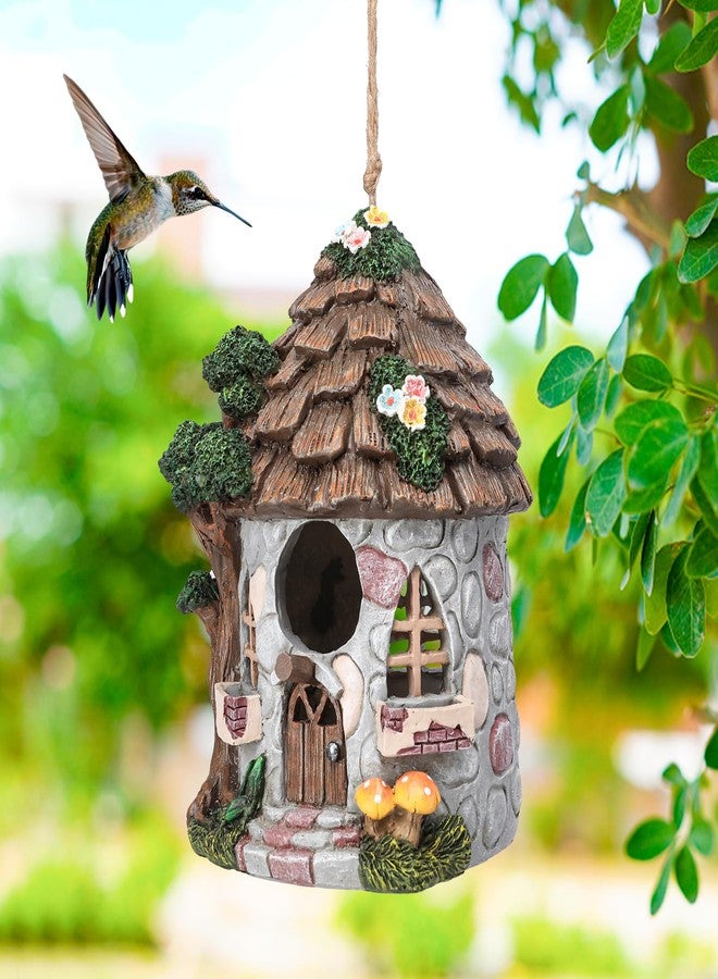 Yinns Resin Bird House for Outside, Birdhouses for Outdoors for Nesting, Decorative Stone Bird Houses for Yard Garden Decor, Water Proof - Image 2