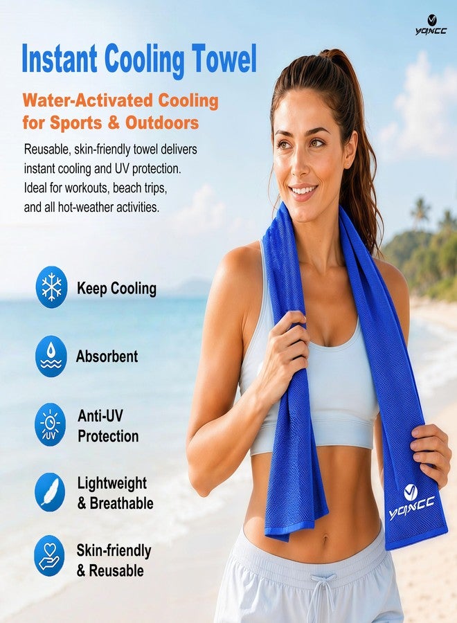 YQXCC 4 Pack Cooling Towels (40"x12"), Cool Neck Towel, Soft Breathable Microfiber for Gym, Yoga, Golf, Running, Camping & Summer Outdoor Activities - Image 2