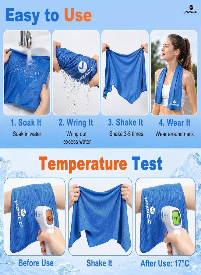 YQXCC 4 Pack Cooling Towels (40"x12"), Cool Neck Towel, Soft Breathable Microfiber for Gym, Yoga, Golf, Running, Camping & Summer Outdoor Activities - Image 3