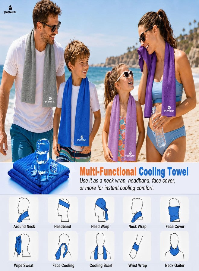 YQXCC 4 Pack Cooling Towels (40"x12"), Cool Neck Towel, Soft Breathable Microfiber for Gym, Yoga, Golf, Running, Camping & Summer Outdoor Activities - Image 4