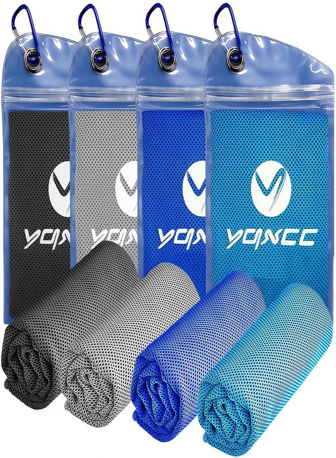 YQXCC 4 Pack Cooling Towels (40"x12"), Cool Neck Towel, Soft Breathable Microfiber for Gym, Yoga, Golf, Running, Camping & Summer Outdoor Activities - Image 1