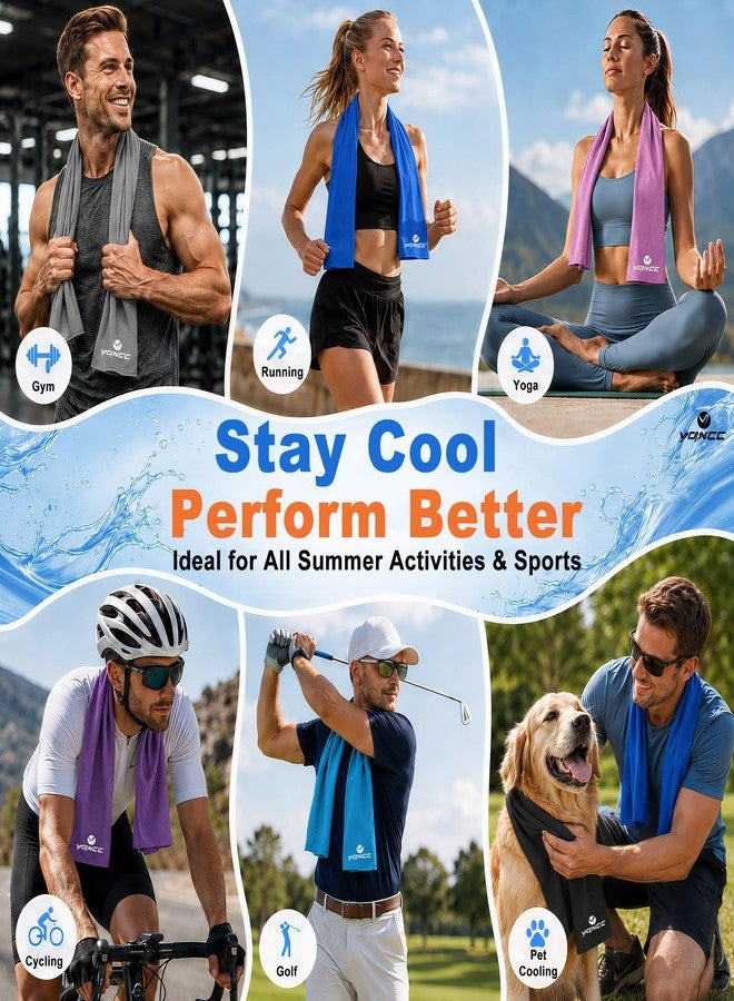 YQXCC 4 Pack Cooling Towels (40"x12"), Cool Neck Towel, Soft Breathable Microfiber for Gym, Yoga, Golf, Running, Camping & Summer Outdoor Activities - Image 5