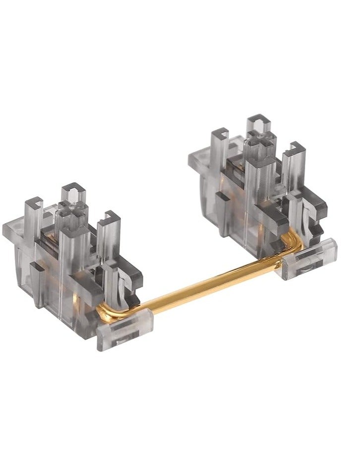 erorex DUROCK Transparent Smokey Plate Mount Stabilizer, 2U 6.25U Gold-Plated Wires Compatible with Cherry MX Plate Stabilizers (DUROCK Smokey Plate Stabs 80% Keyboard Kit)  - Image 1