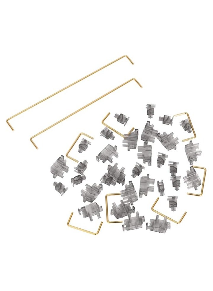 erorex DUROCK Transparent Smokey Plate Mount Stabilizer, 2U 6.25U Gold-Plated Wires Compatible with Cherry MX Plate Stabilizers (DUROCK Smokey Plate Stabs 80% Keyboard Kit)  - Image 5