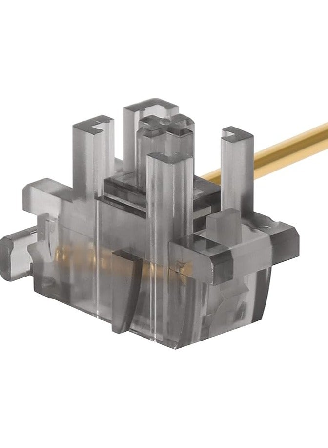 erorex DUROCK Transparent Smokey Plate Mount Stabilizer, 2U 6.25U Gold-Plated Wires Compatible with Cherry MX Plate Stabilizers (DUROCK Smokey Plate Stabs 80% Keyboard Kit)  - Image 4